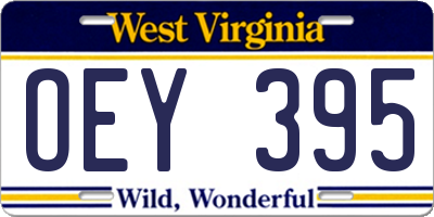 WV license plate OEY395
