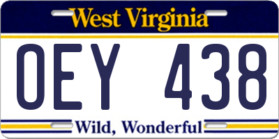 WV license plate OEY438
