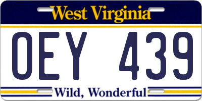 WV license plate OEY439
