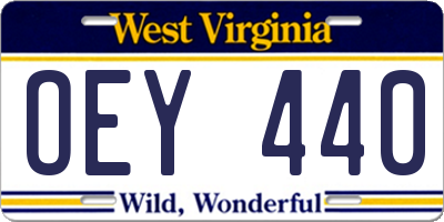 WV license plate OEY440