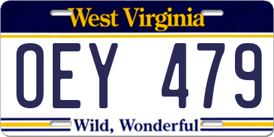 WV license plate OEY479
