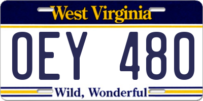 WV license plate OEY480