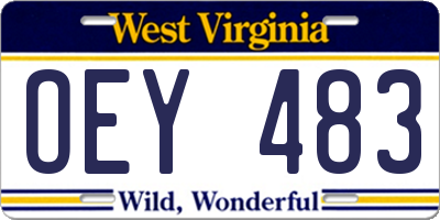 WV license plate OEY483