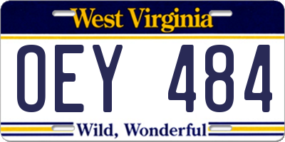 WV license plate OEY484
