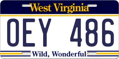 WV license plate OEY486