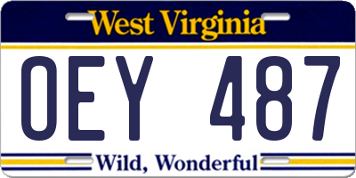 WV license plate OEY487
