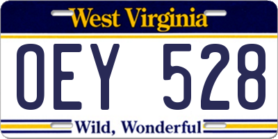 WV license plate OEY528