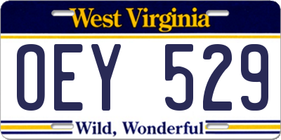 WV license plate OEY529