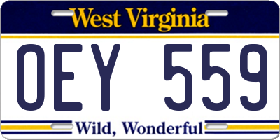 WV license plate OEY559