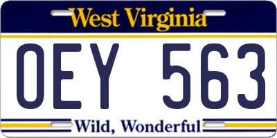 WV license plate OEY563