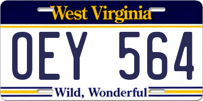 WV license plate OEY564
