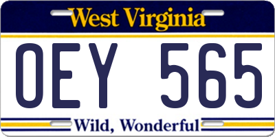 WV license plate OEY565
