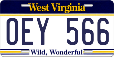 WV license plate OEY566