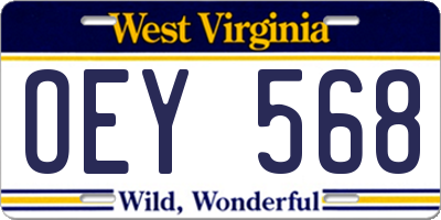 WV license plate OEY568