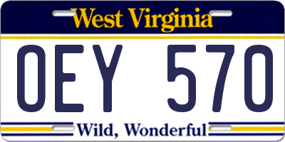 WV license plate OEY570