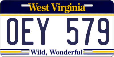 WV license plate OEY579