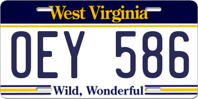 WV license plate OEY586