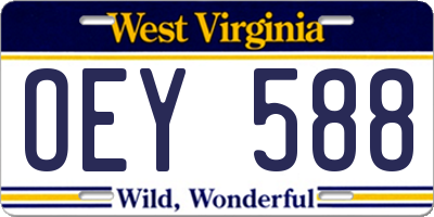 WV license plate OEY588