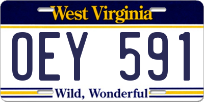 WV license plate OEY591
