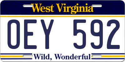 WV license plate OEY592