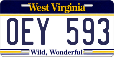 WV license plate OEY593