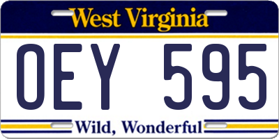WV license plate OEY595