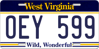 WV license plate OEY599