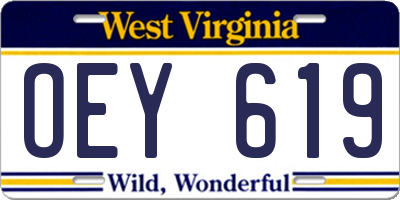 WV license plate OEY619