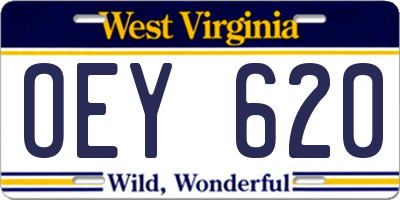 WV license plate OEY620