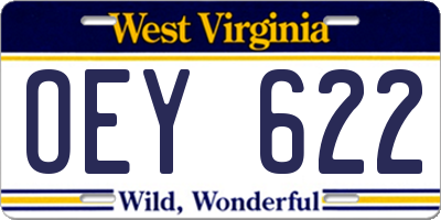 WV license plate OEY622