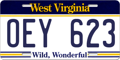 WV license plate OEY623