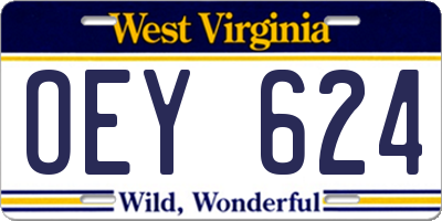 WV license plate OEY624