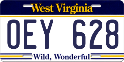 WV license plate OEY628