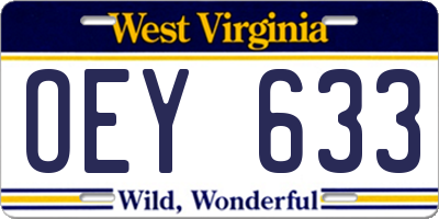 WV license plate OEY633