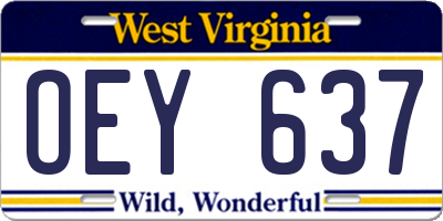 WV license plate OEY637