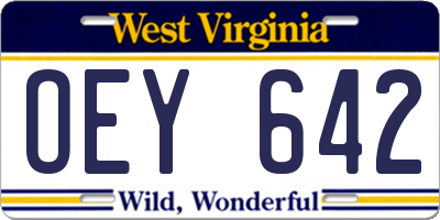 WV license plate OEY642