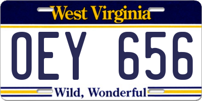 WV license plate OEY656