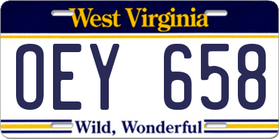 WV license plate OEY658