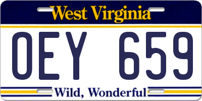 WV license plate OEY659