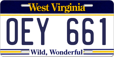 WV license plate OEY661