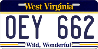 WV license plate OEY662