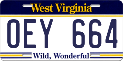 WV license plate OEY664