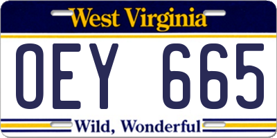 WV license plate OEY665