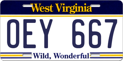 WV license plate OEY667
