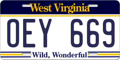 WV license plate OEY669