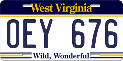 WV license plate OEY676