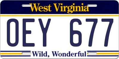 WV license plate OEY677