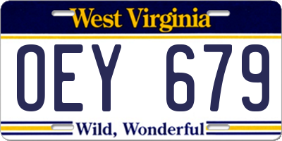 WV license plate OEY679