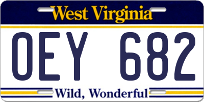 WV license plate OEY682