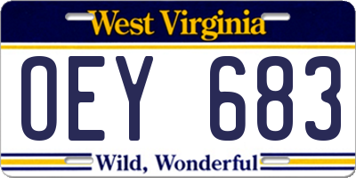 WV license plate OEY683